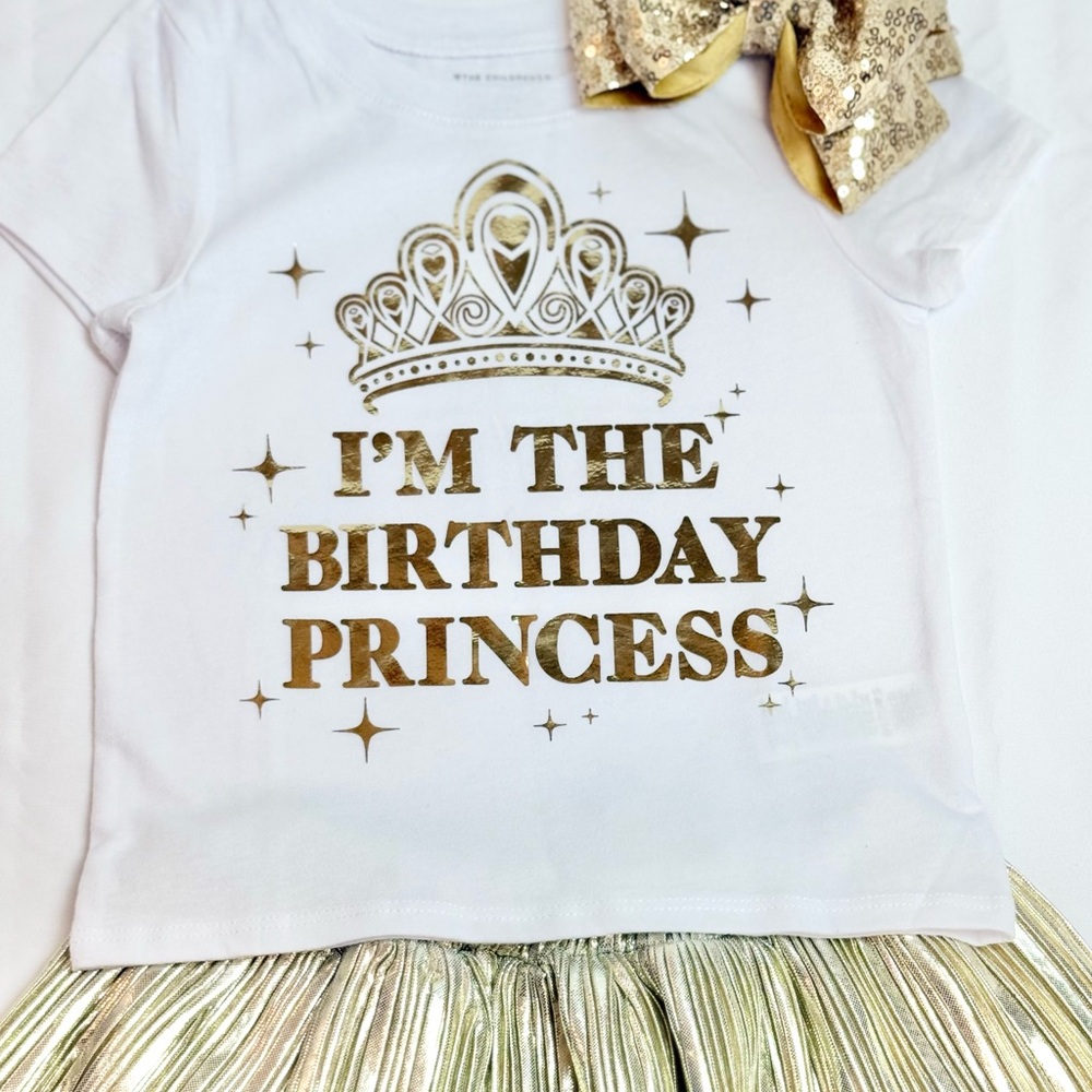Toddler Girls Gold Princess Birthday Outfit Size 2T - Picture 13 of 13